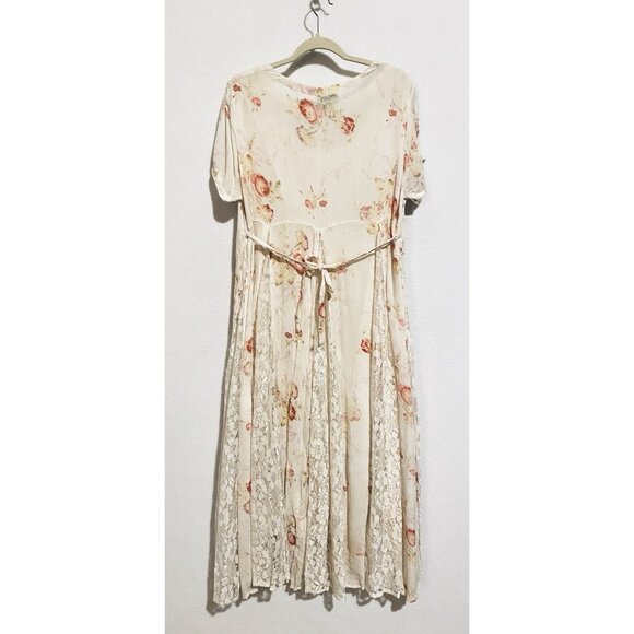 American Angel Dress Womens Medium Floral Lace Up Cottagecore Romantic Prairie - Picture 4 of 6